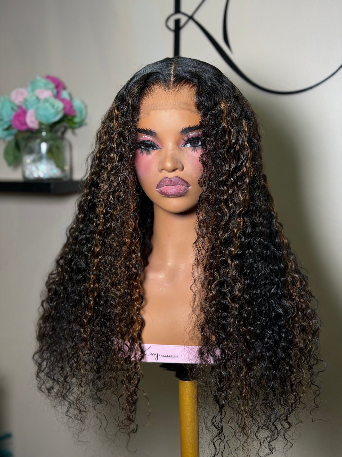 Burmese Curly Highlight Closure Wig