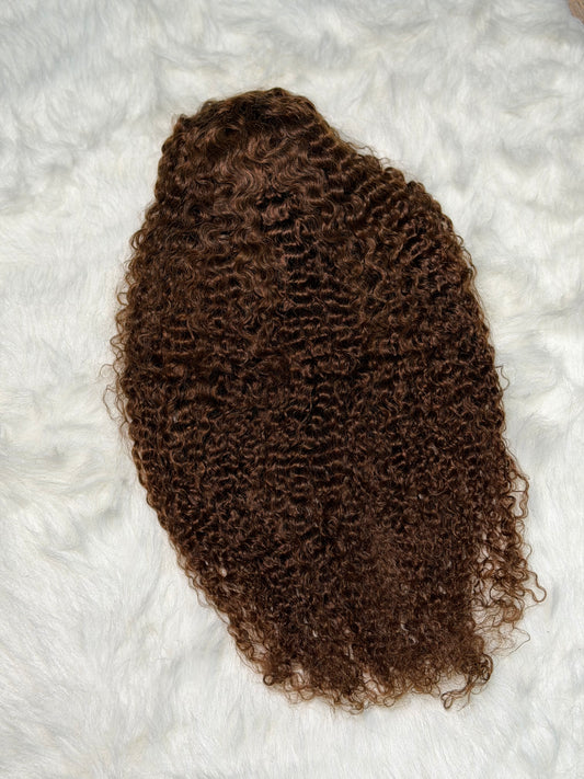 Honey Brown Curly Frontal Wig