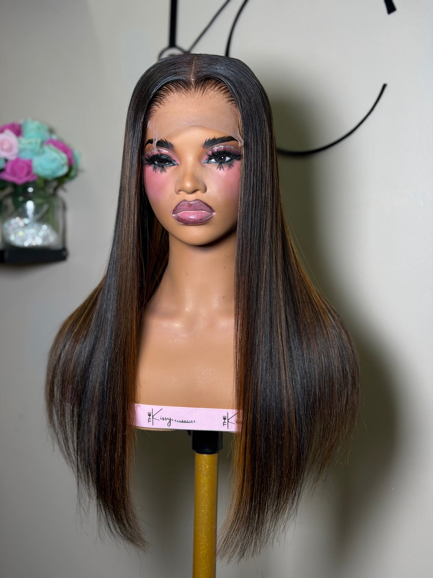 Custom Highlight Closure Wig