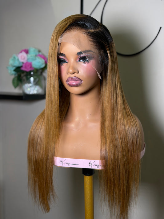 Custom Honey Straight Frontal Wig