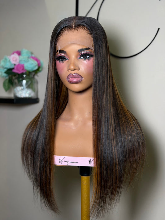 Custom Highlight Closure Wig