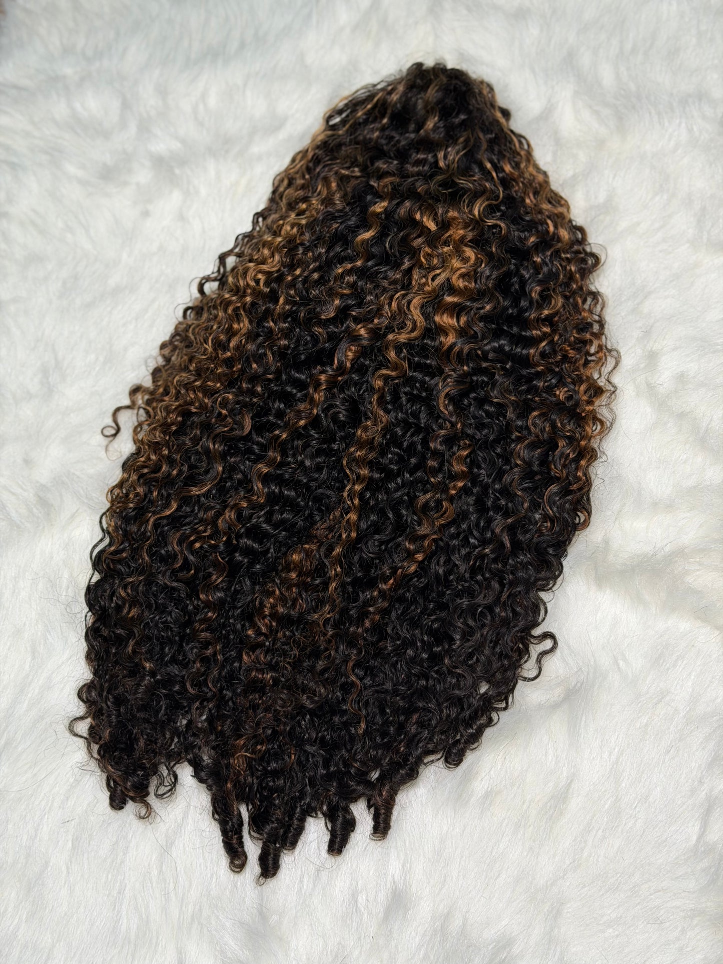 Burmese Curly Highlight Frontal Wig
