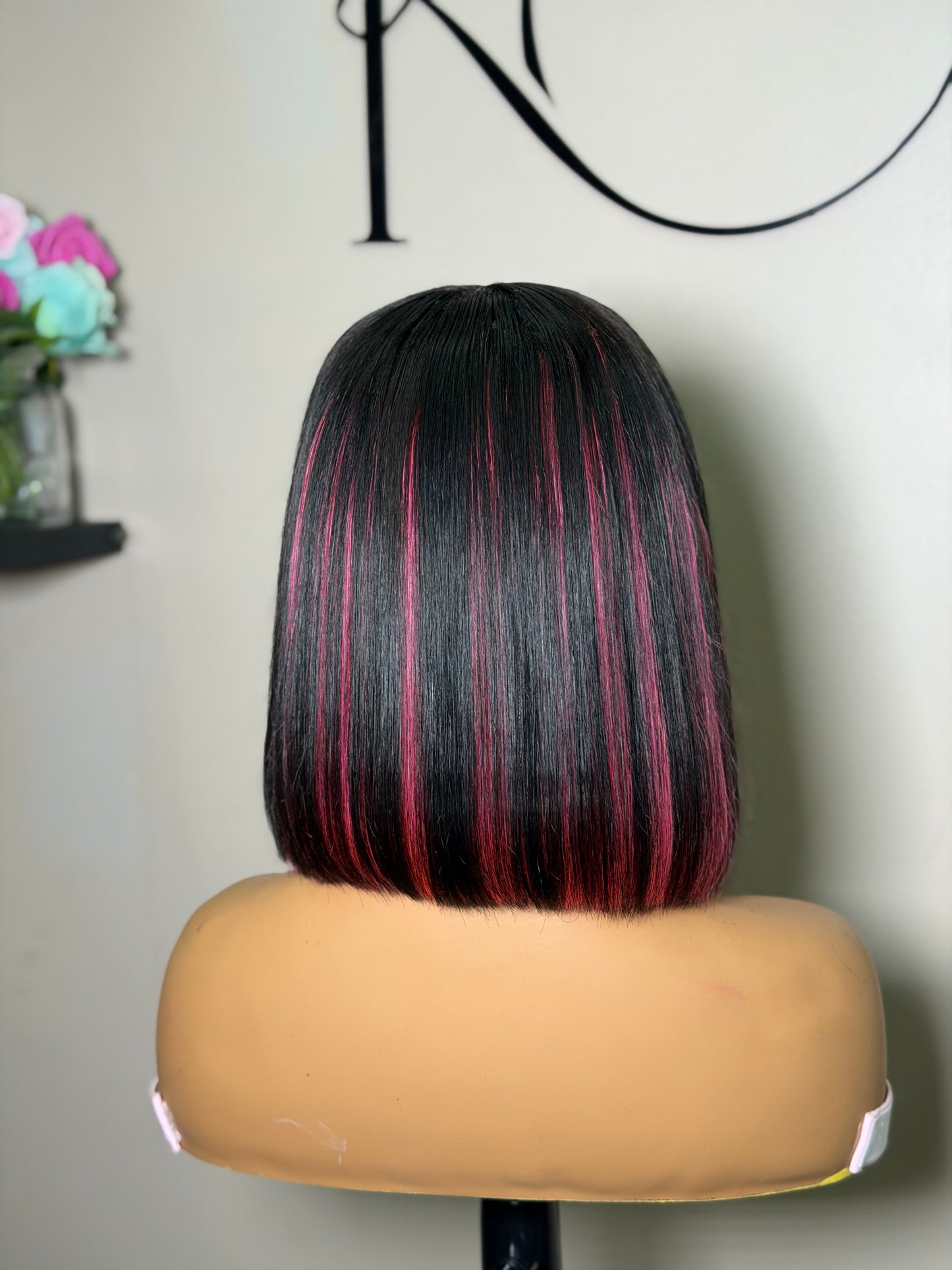 Peekaboo Pink Closure Bob Wig