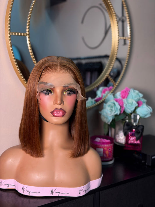 Honey Brown Closure Bob Wig